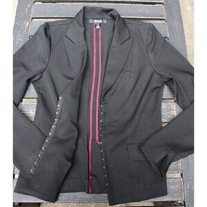 Arden B - Corset Blazer, Gothic Hook & Eye Ponte Knit - Black, sz Large